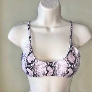 Snake Print Rear Hook Bikini Top Size S